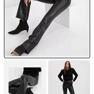 GAP Black Faux Leather Trousers